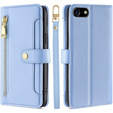 Откидной чехол для iPhone 16E, Wallet Zipper Pocket, синий
