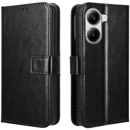 Футляр з клапаном для Xiaomi Poco X7 Pro 5G, Crazy Horse Wallet, чорний