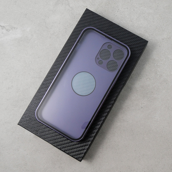 Чохол для iPhone 14 Pro, Dual Glass, для Magsafe, фіолетовий