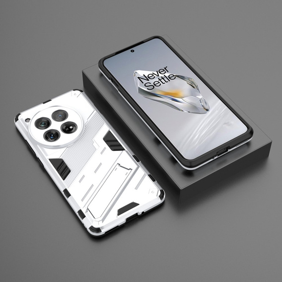 Чехол для OnePlus 12 5G, Military kickstand, белый