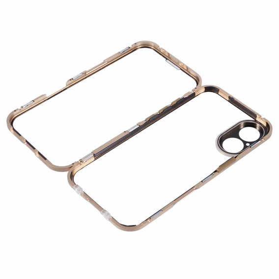 Чохол для iPhone 16, Magnetic Dual Glass, золотий