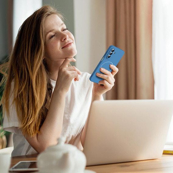 Силиконовый чехол для Samsung Galaxy A17 5G, для MagSafe, синий
