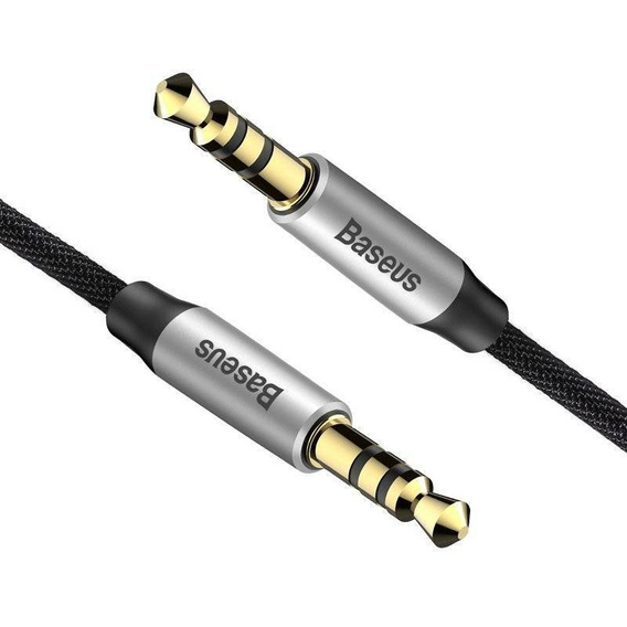 BASEUS Yiven M30 Kabel Minijack 3.5mm Aux 1.5m - Silver/Black