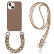 Чехол INS Crossbody для iPhone 13 Mini, Brown