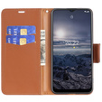 Откидной чехол для Nokia G11 / G21, Litchi Wallet Case, коричневый