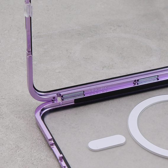 Магнітний чохол Dual Glass MagSafe для Samsung Galaxy S23, фіолетовий