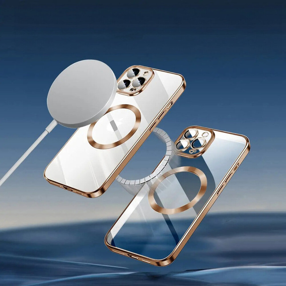 Чохол для iPhone 13 Pro Max, Electro MagSafe, золотий + Скло на екран