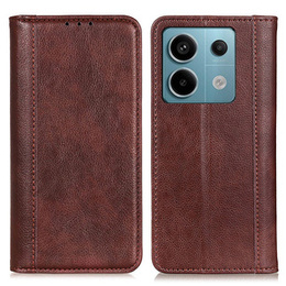 Чoхол до Xiaomi Redmi Note 13 Pro 5G, Wallet Litchi Leather, коричневий