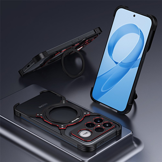 Чехол Metal Bumper с магнитом и подставкой для Xiaomi Poco F8 Ultra