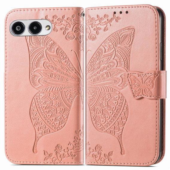 Чохол-книжка для T Phone 3 5G, Butterfly, рожевий rose gold
