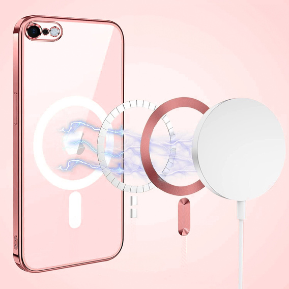 Чохол для iPhone 7 / 8, Electro MagSafe, рожевий + Скло на екран