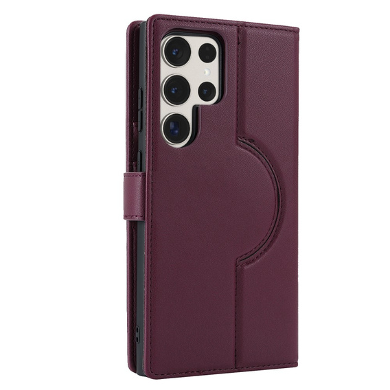 Чехол с откидной крышкой для Samsung Galaxy S23 Ultra, бумажник, для MagSafe, бордовый