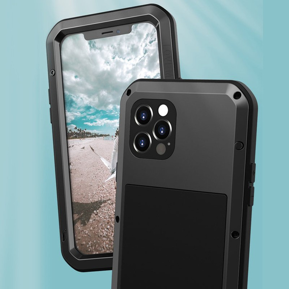 Чехол Love Mei до iPhone 12 Pro, armored with glass, чёрный