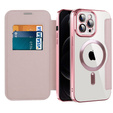 Откидной чехол для iPhone 12 Pro Max, RFID Wallet MagSafe CamShield, розовый