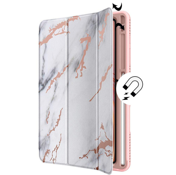 Чехол до Samsung Galaxy Tab S6 Lite, Suritch Full Body Marble, розовый