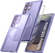 Чехол для Samsung Galaxy S25 Ultra, для MagSafe, ERBORD Matt Case, фиолетовый + стекло для экрана