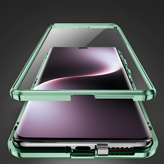 Чохол для Honor Magic 7 Lite, Magnetic Dual Glass, зелений