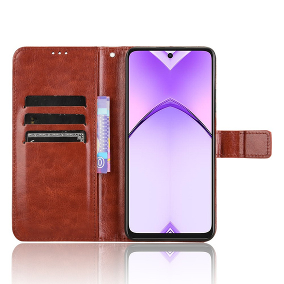 Футляр з клапаном для Oppo A40 / Oppo A40m, Crazy Horse Wallet, коричневий