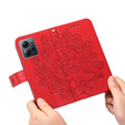 Откидной чехол для Xiaomi Redmi Note 12 4G, Mandala Flower, красный