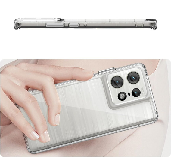 Чехол до Motorola Edge 50 Pro, Fusion Hybrid, прозрачный