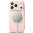 Чехол Ringke для iPhone 17 Pro Max, силиконовый магнитный MagSafe, розовый песок