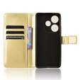 Футляр з клапаном для Xiaomi Poco F6, Crazy Horse Wallet, золотий