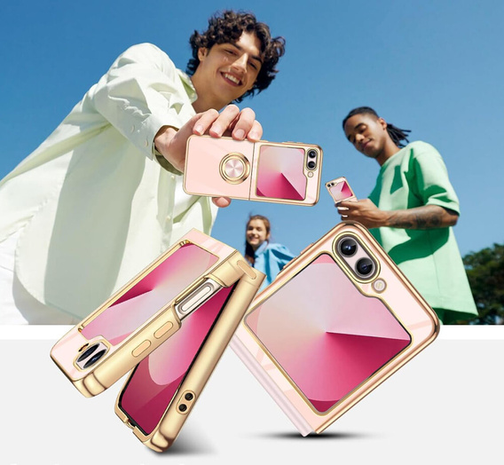 Чехол до Samsung Galaxy Z Flip7 FE / Z Flip6, Electro Ring, розовый