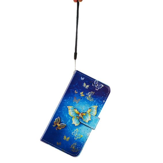 Откидной чехол для Xiaomi Redmi Note 12S, Wallet Butterfly, синий