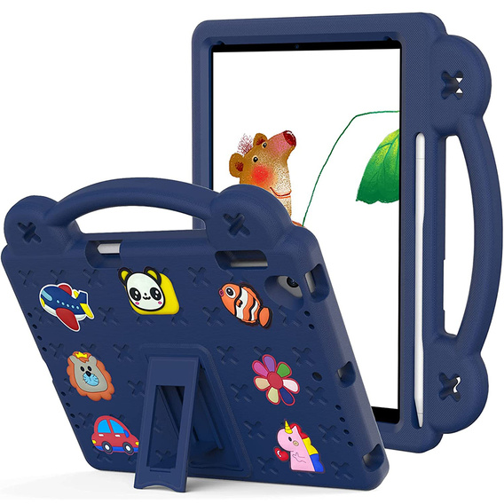 Детский чехол для iPad 9.7" 2018/2017 (6/5 gen.) / Pro 9.7" 2016, Cute Patterns, с подставкой, темно-синий