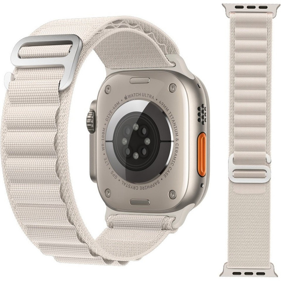 Нейлоновий ремінець до Apple Watch 1/2/3/4/5/6/7/8/SE/ULTRA 42/44/45/49mm, White