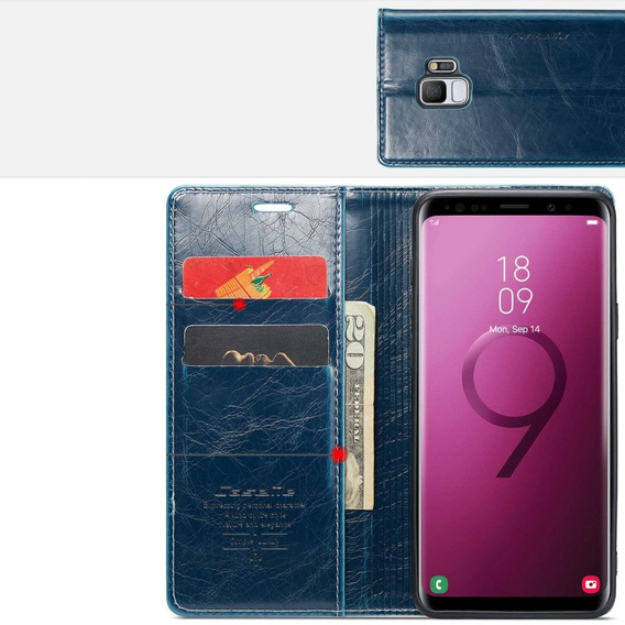 Флип-кейс CASEME для Samsung Galaxy S9, Waxy Textured, синий