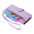 Откидной чехол для Samsung Galaxy S25, Wallet Zipper Pocket, фиолетовый