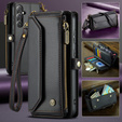 Чохол CASEME для Samsung Galaxy S24 FE, RFID Leather Wallet з плечовим ременем, чорний