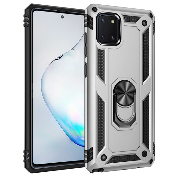 Броньований Чoхол до Samsung Galaxy Note 10 Lite, Nox Case Ring, сріблястий