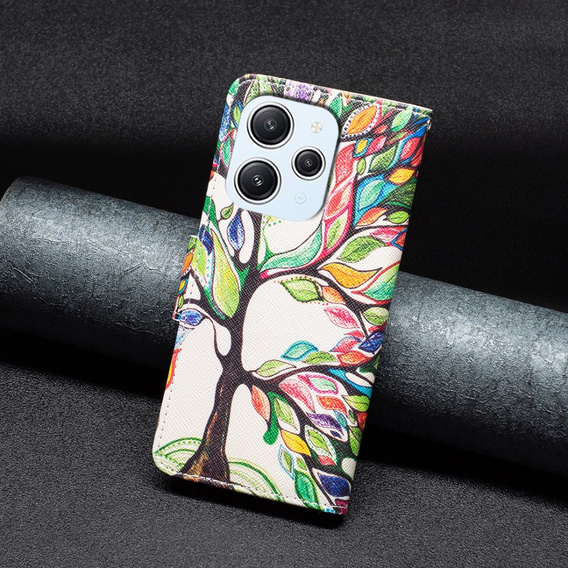 Откидной чехол для Xiaomi Redmi 12 4G, Wallet, tree of life, белый