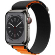 Нейлоновый ремешок до Apple Watch 1/2/3/4/5/6/7/8/SE/ULTRA 42/44/45/49 MM, Black / Orange