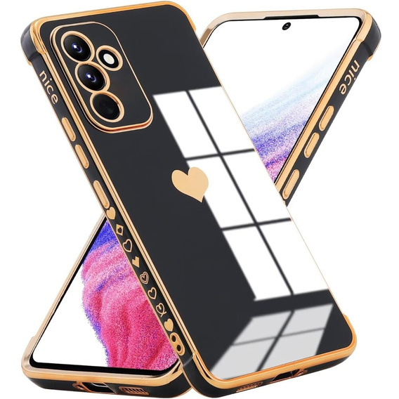 Чохол для Samsung Galaxy A25 5G, Electro heart, чорний + Full Glue Ceramic Glass