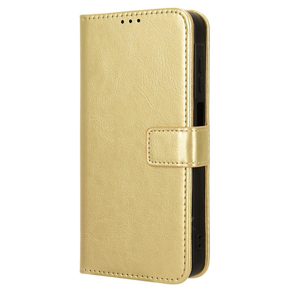 Футляр з клапаном для Samsung Galaxy A26, Crazy Horse Wallet, золотий