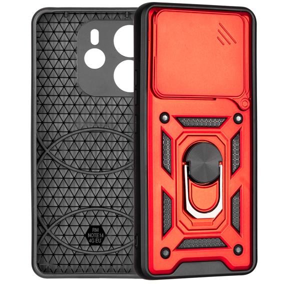 Чехол NOX Camera Slide Xiaomi Redmi Note 14 4G, CamShield Slide, красный