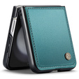 Чехол для Samsung Galaxy Z Flip7 FE / Z Flip6, CASEME Litchi Leather, зелёный