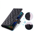 чехол-крышка для Xiaomi Redmi Note 13 Pro 4G / Xiaomi Redmi Note 14S / Xiaomi Poco M6 Pro 4G, Rhombus Crossbody Leather, чёрный