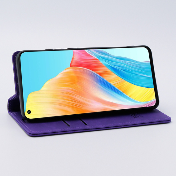 Чохол для Oppo A78 4G, ERBORD Vintage, гаманець з клапаном, фіолетовий