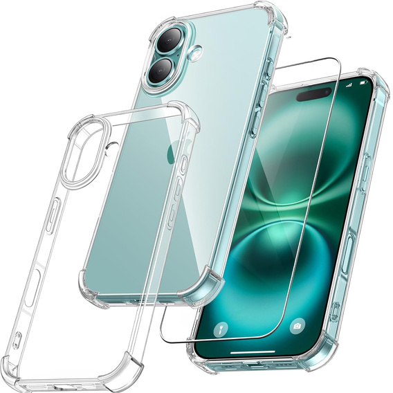 Чохол для iPhone 16, Erbord Dropproof, прозорий + скло