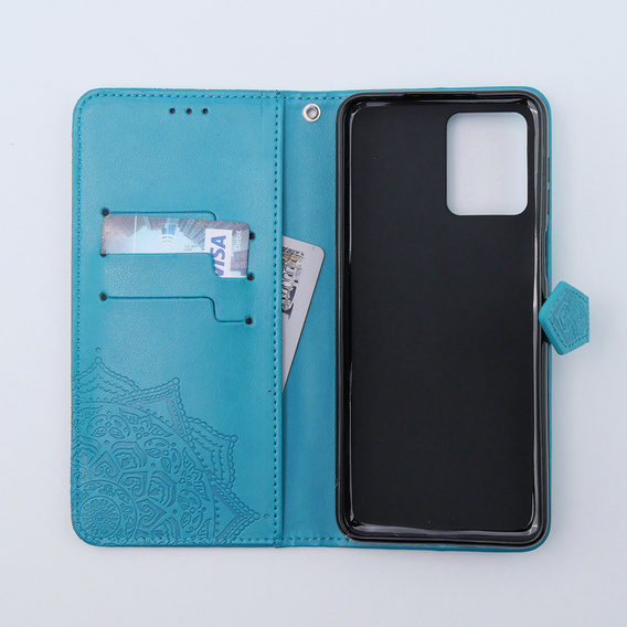 Откидной чехол для Motorola Moto G54 5G, Mandala, синий