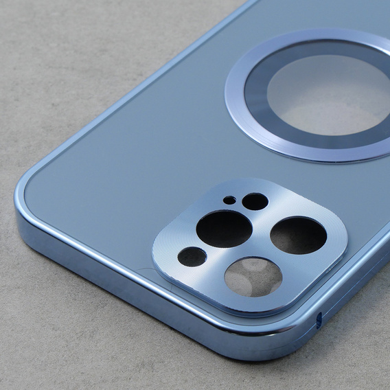 Чехол для iPhone 12 Pro, Dual Glass, для Magsafe, синий