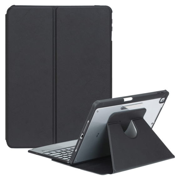 Чехол клавиатура для iPad 11" 2025 A16 (11 gen.) / iPad 10.9" 2022 (10 gen.), Rotary 360° Leather, чёрный