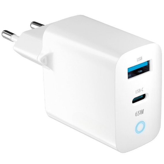 Зарядний пристрій Forcell 65W GaN 2x USB C 1x USB A , White