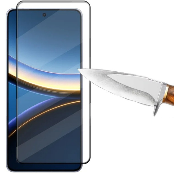 Закаленное стекло 3D для Xiaomi Poco F7 Pro, чёрная рама