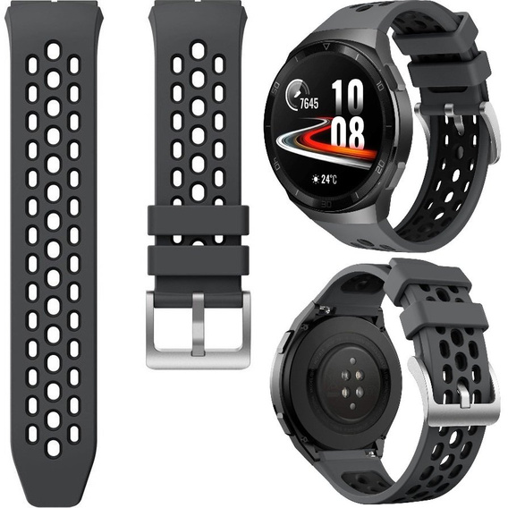 Силіконовий ремінець для Huawei Watch GT 2e, Grey / Black