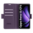 Чохол для Oppo Reno 13F / Oppo Reno 13FS, ERBORD Glossy Litchi, гаманець з клапаном, фіолетовий